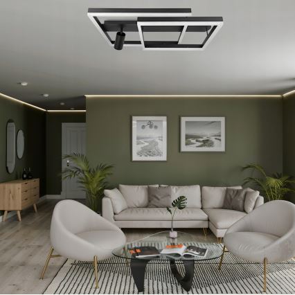 LED-plafondlamp LED/38W/230V + 1xGU10/30W zwart