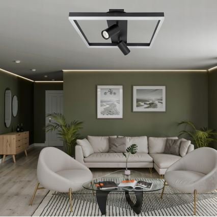 LED plafondlamp LED/38W/230V + 2xGU10/30W zwart