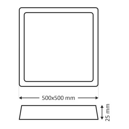 LED-plafondlamp LED/40W/230V 3000/4000/6500K 50x50 cm beige