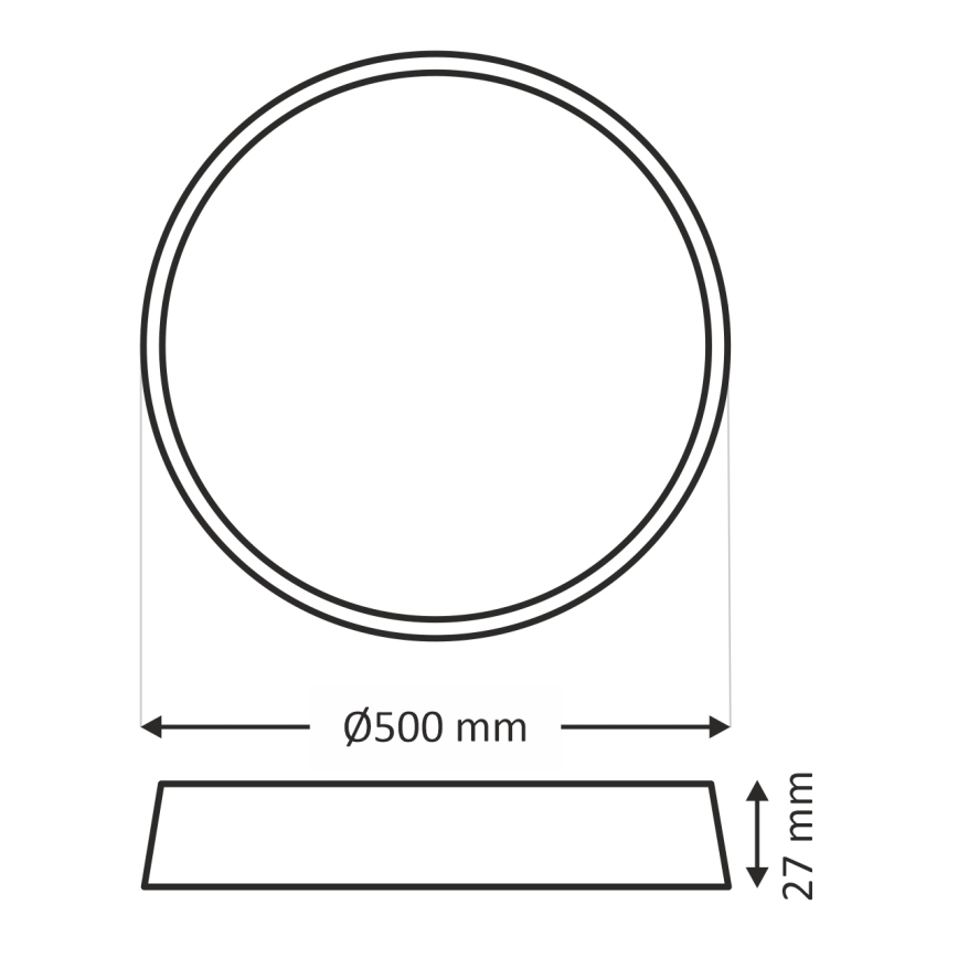 LED plafondlamp LED/40W/230V 3000/4000/6500K Ø 50 cm zwart
