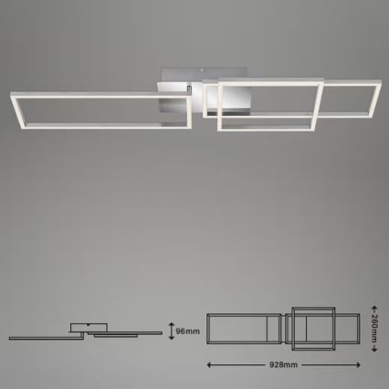 LED Plafondlamp LED/42W/230V 3000K mat chroom