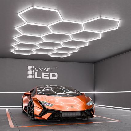 LED plafondlamp HEXAGON LED/456W/85-265V 6500K 522x298 cm CRI 90 IP54 wit