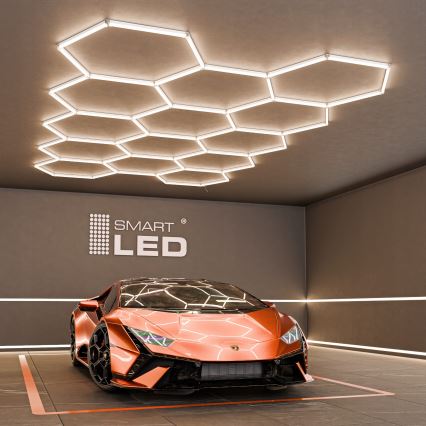 LED plafondlamp HEXAGON LED/570W/85-265V 4000K 522x298 cm CRI 90 IP44 wit