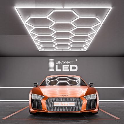 LED plafondlamp HEXAGON LED/696W/85-265V 6500K 484x243 cm CRI 90 IP54 wit