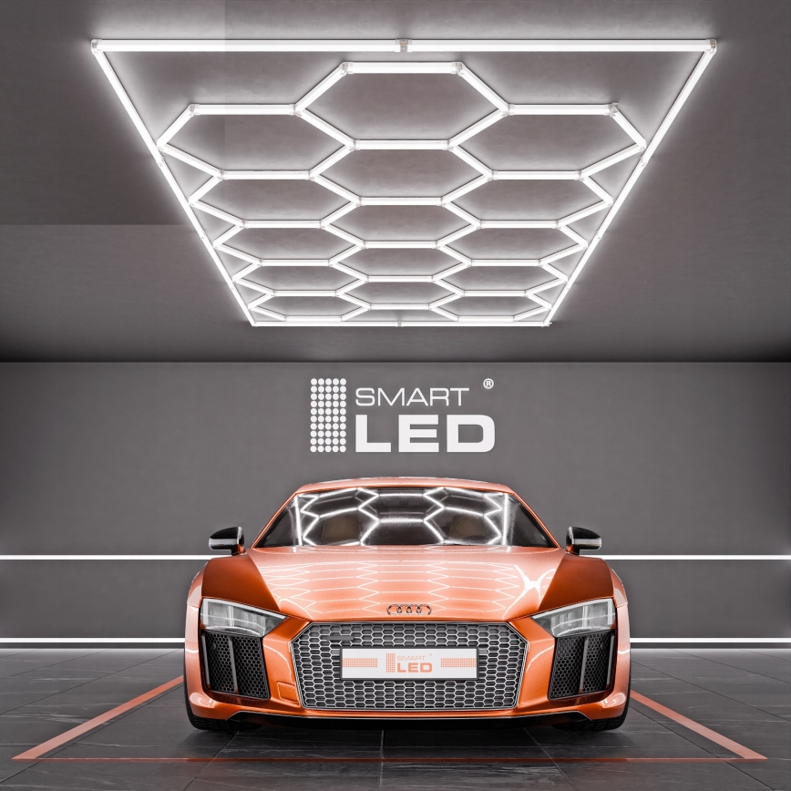 LED plafondlamp HEXAGON LED/696W/85-265V 6500K 484x243 cm CRI 90 IP54 wit