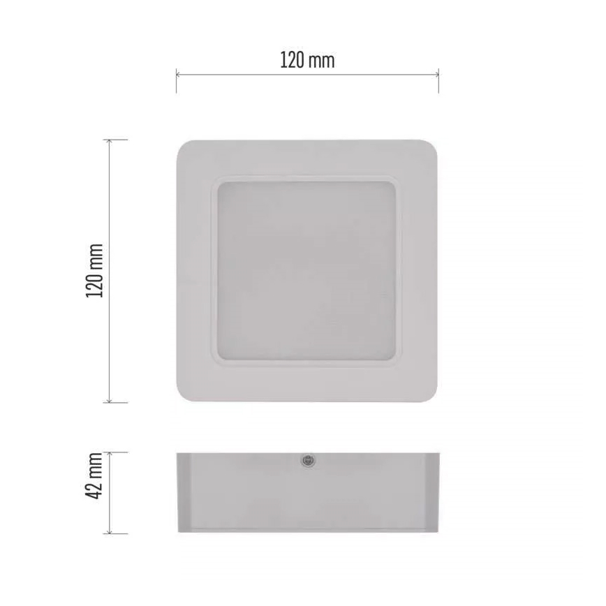 LED plafondlamp LED/9W/230V 12x12 cm wit