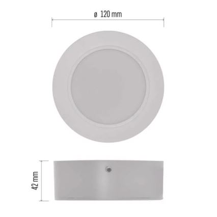 LED plafondlamp LED/9W/230V diameter 12 cm wit