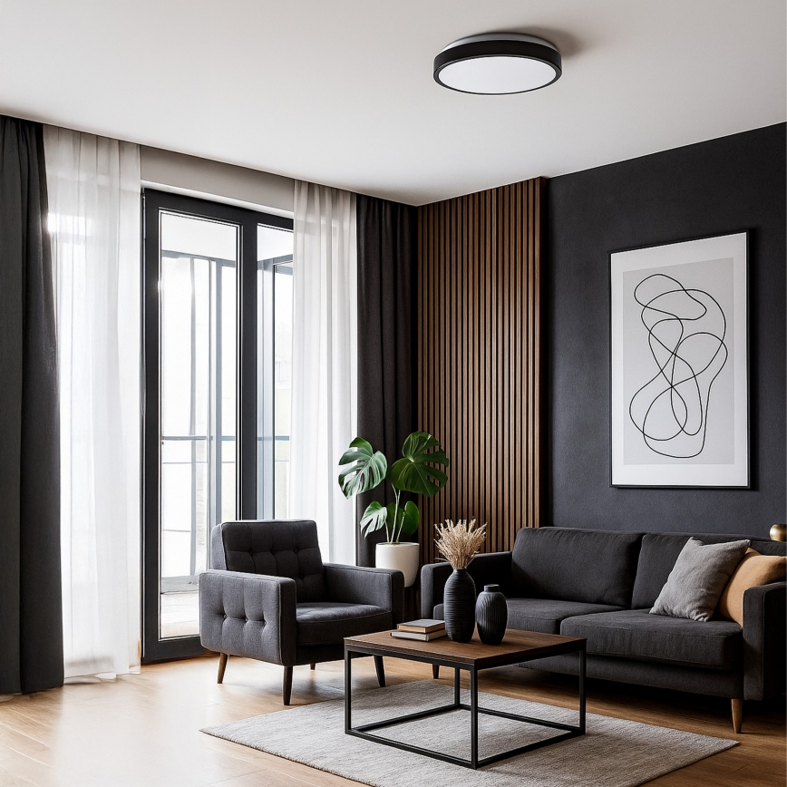 LED plafondlamp LIBRA LED/15W/230V 4000K pr. 29 cm zwart