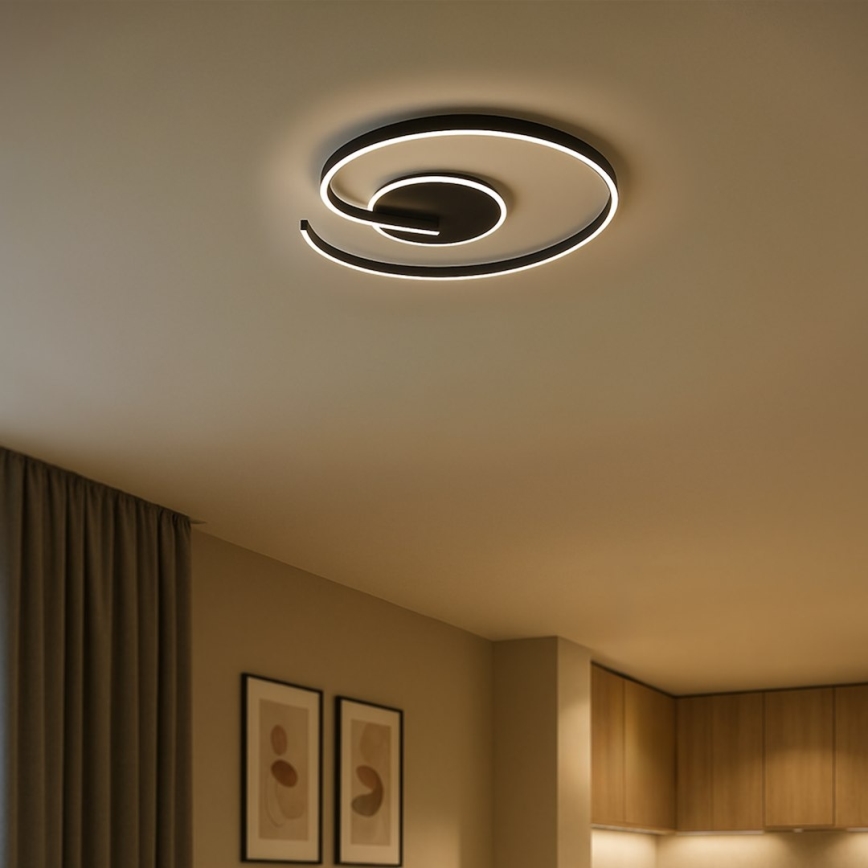 LED-plafondlamp LORENZO LED/22W/230V Ø 50 cm zwart
