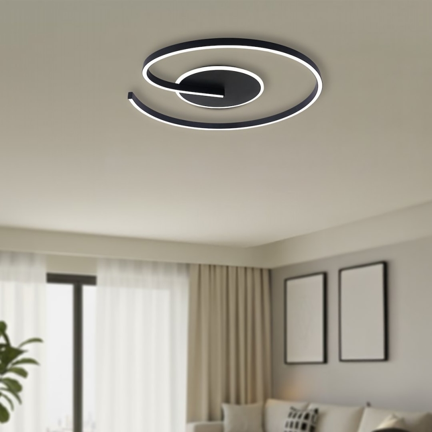 LED-plafondlamp LORENZO LED/22W/230V Ø 50 cm zwart