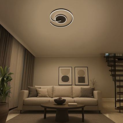 LED-plafondlamp LORENZO LED/22W/230V Ø 50 cm zwart