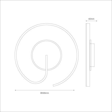 LED-plafondlamp LORENZO LED/22W/230V Ø 50 cm zwart