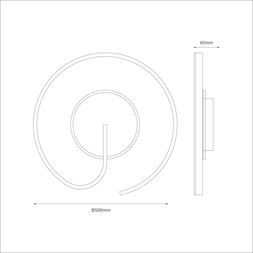 LED-plafondlamp LORENZO LED/22W/230V Ø 50 cm zwart
