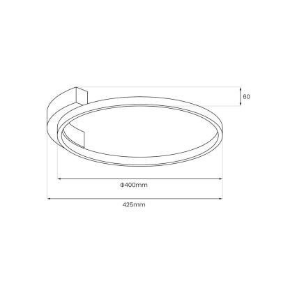 LED-plafondlamp LUNA LED/18W/230V Ø 42,5 cm zwart
