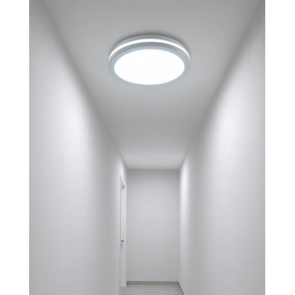LED plafondlamp voor badkamer met bewegingssensor LED/20W/230V 3000/4000/6500K Ø 23 cm IP54 wit