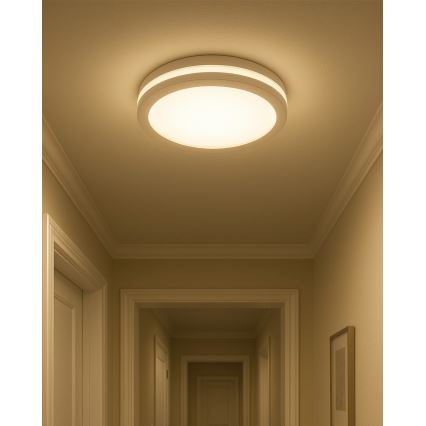 LED plafondlamp voor badkamer met bewegingssensor LED/20W/230V 3000/4000/6500K Ø 23 cm IP54 wit