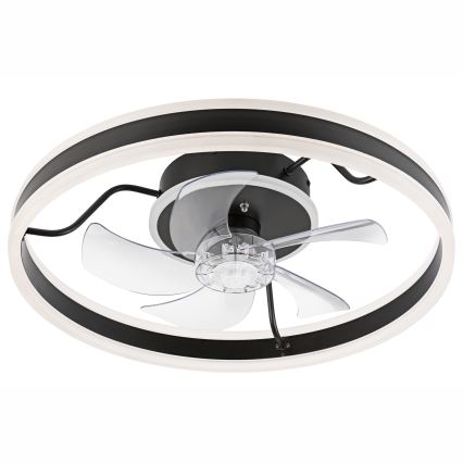 LED Dimbare plafondlamp met ventilator APOLLO LED/38W/230V zwart + afstandsbediening