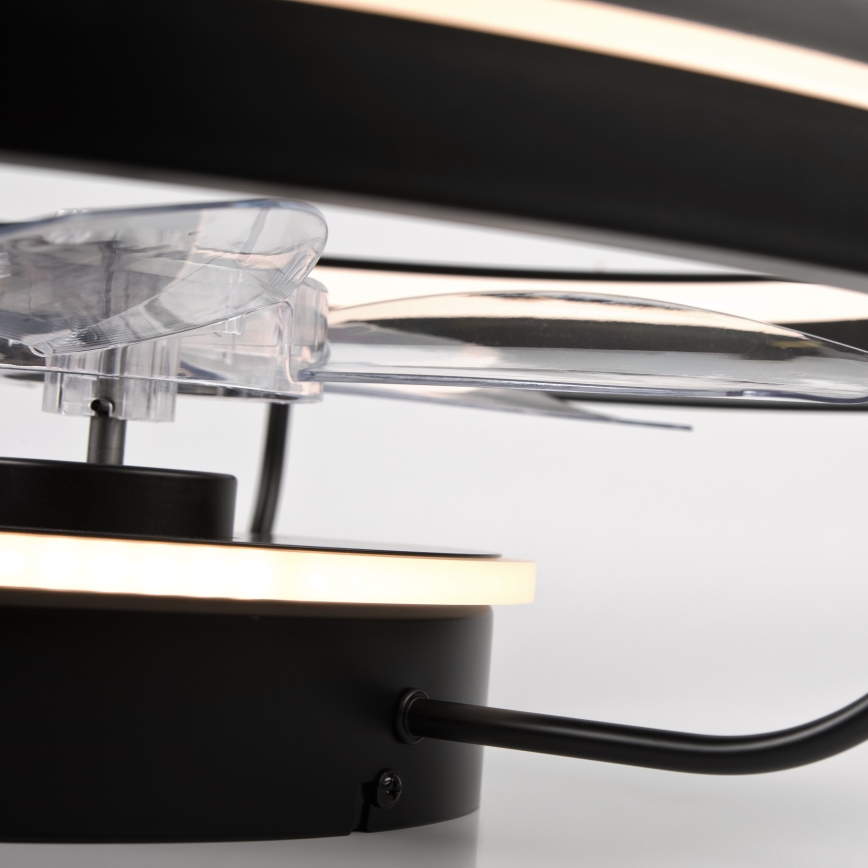 LED Dimbare plafondlamp met ventilator FARGO LED/37W/230V zwart + afstandsbediening