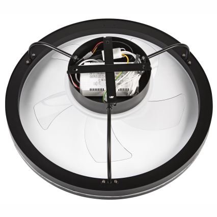LED Dimbare plafondlamp met ventilator FARGO LED/37W/230V zwart + afstandsbediening