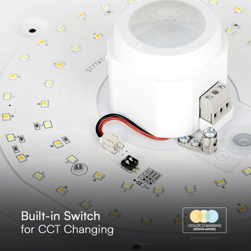 LED Plafondlamp met sensor SAMSUNG CHIP LED/12W/230V 3000/4000/6000K diameter 29 cm wit