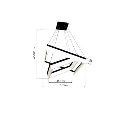 LED Plafondlamp NERO 2x LED / 80W / 230V