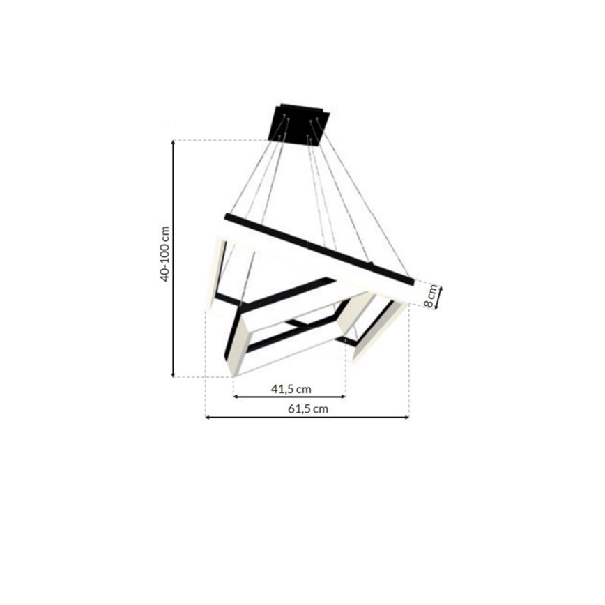 LED Plafondlamp NERO 2x LED / 80W / 230V