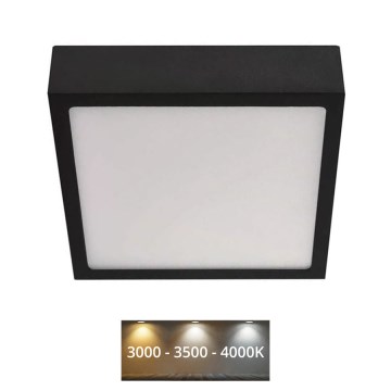 LED Plafondlamp NEXXO LED/12,5W/230V 3000/3500/4000K 17x17 cm zwart