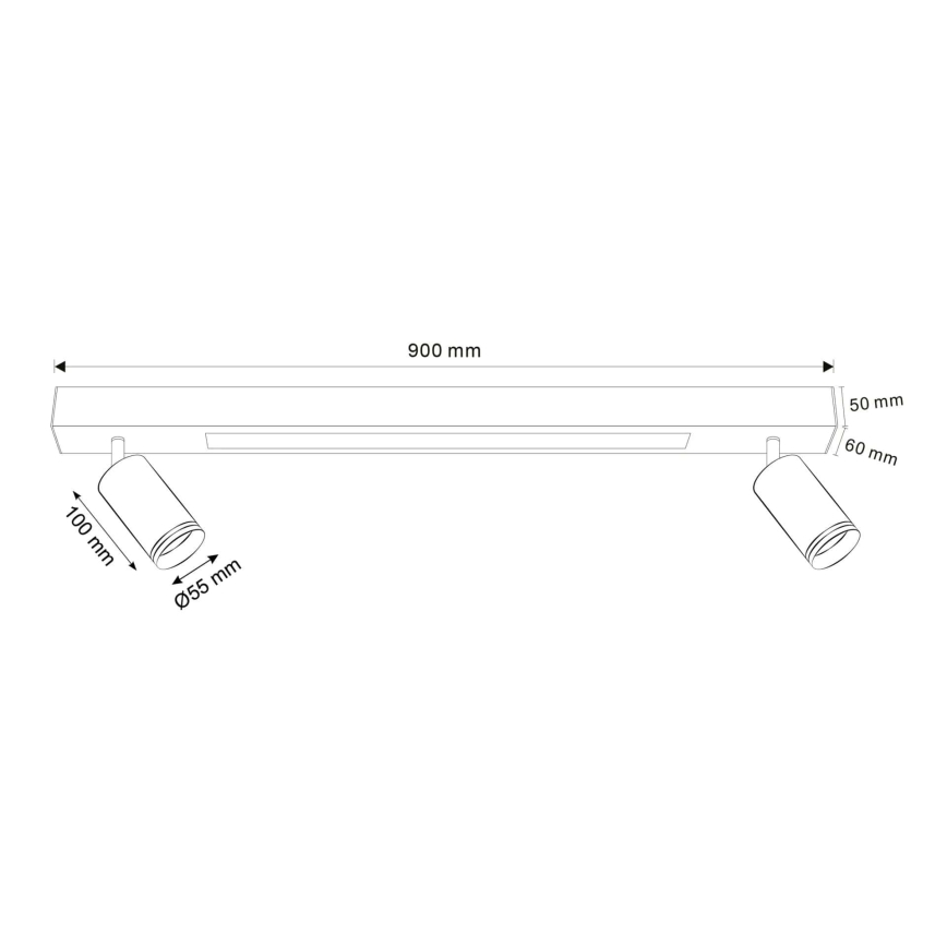 LED Plafondlamp PARIJS LED/24W/230V + 2xGU10/10W zwart