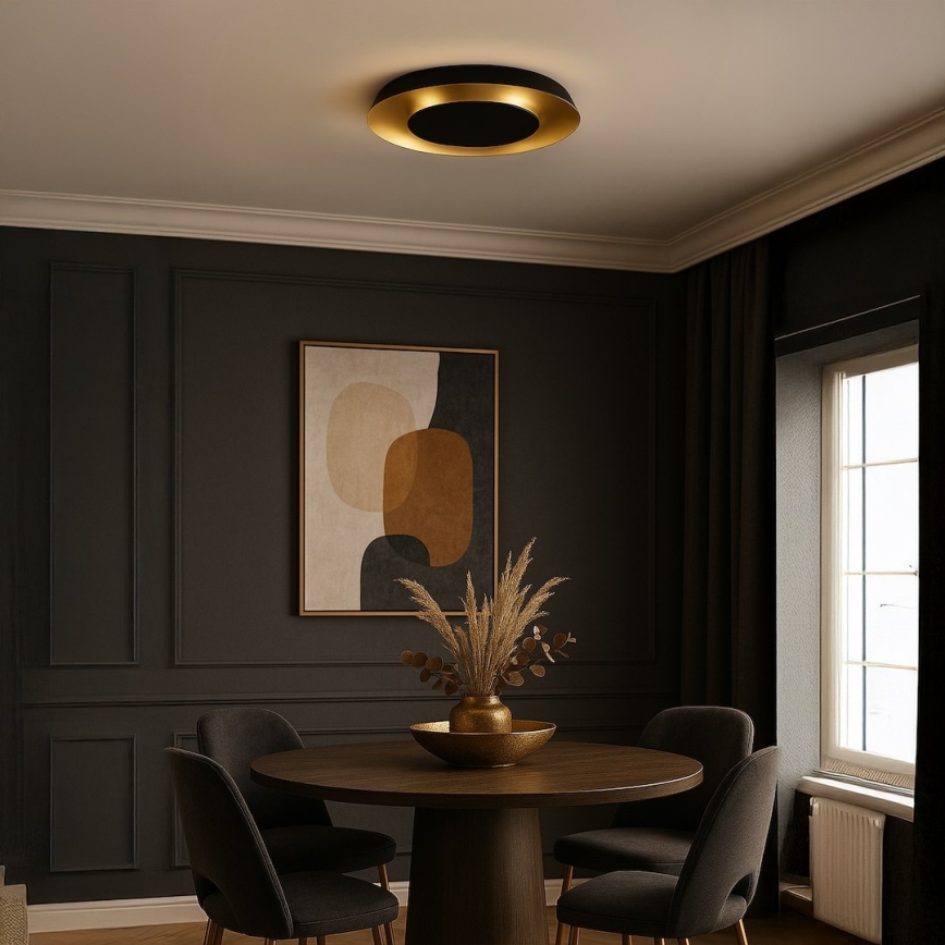 LED-plafondlamp PIATTINO LED/30W/230V 3000/4000/6000K Ø 40 cm zwart/goud