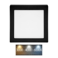 LED Plafondlamp RAFA LED/18W/230V 3000/4000/6000K 22x22 cm zwart