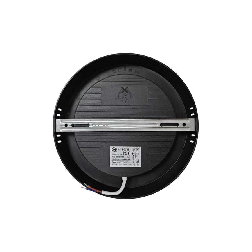 LED Plafondlamp ROUND LED/18W/230V 4000K diameter 21,7 cm zwart