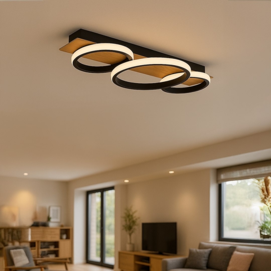 LED-plafondlamp ROWENA LED/18W/230V zwart/bruin