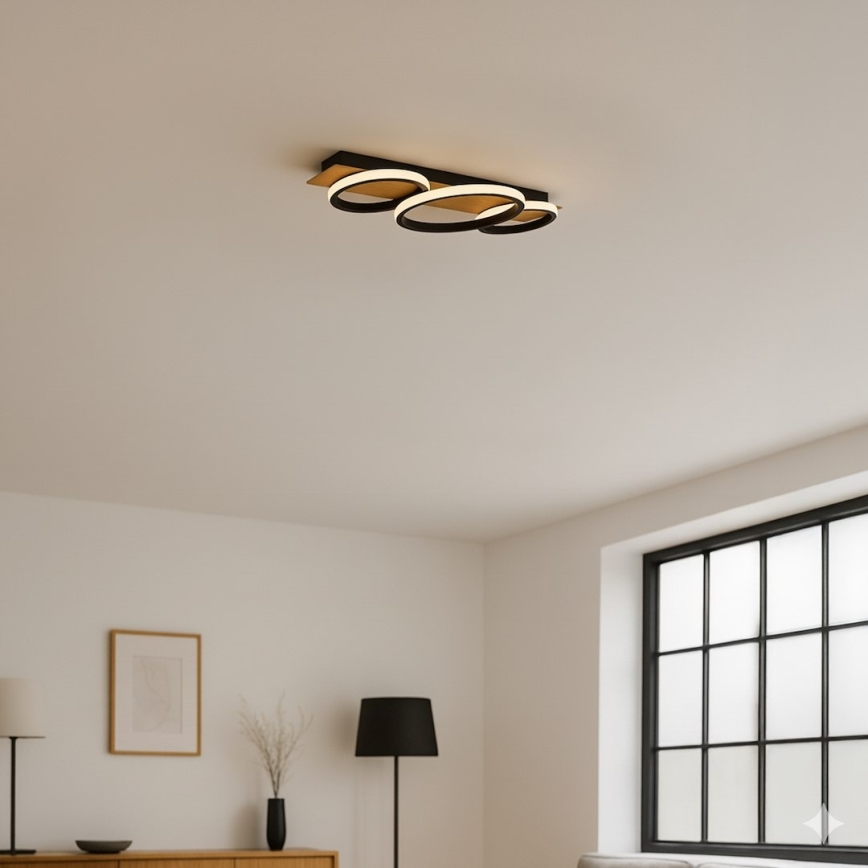 LED-plafondlamp ROWENA LED/18W/230V zwart/bruin