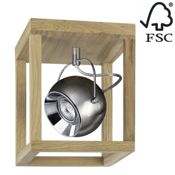 LED Plafondlamp ROY 1xGU10/5W/230V mat eiken - FSC-gecertificeerd