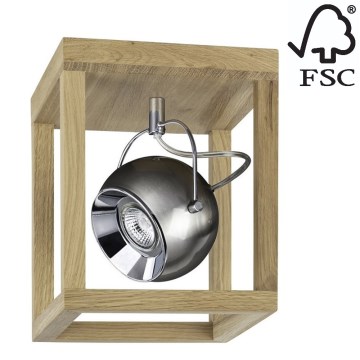 LED Plafondlamp ROY 1xGU10/5W/230V mat eiken - FSC-gecertificeerd