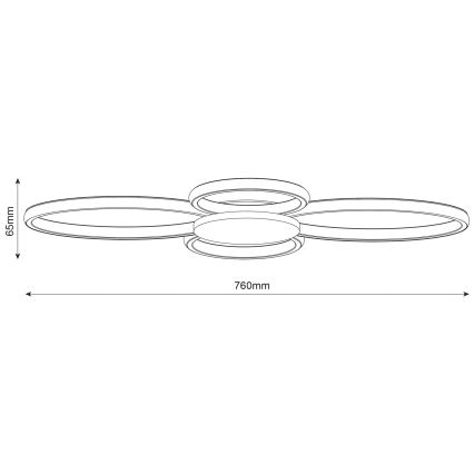 LED plafondlamp SABINA LED/38W/230V rubberhout