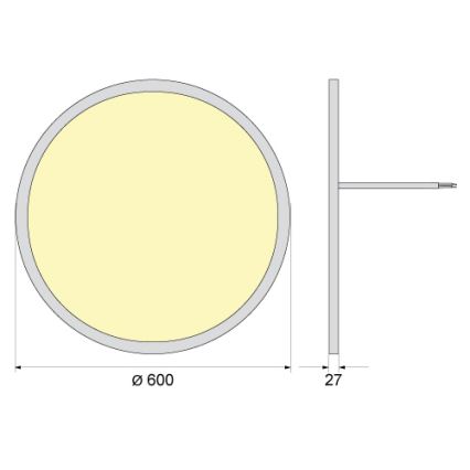 LED plafondlamp SIMEN, 50 W, 230 V, 4000 K, IP40, Ø 60 cm, wit, UGR19