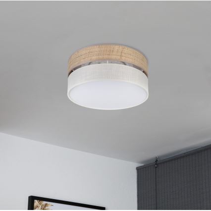 LED plafondlamp SIRJA BOHO LED/20W/230V 4000K Ø 35 cm beige/wit