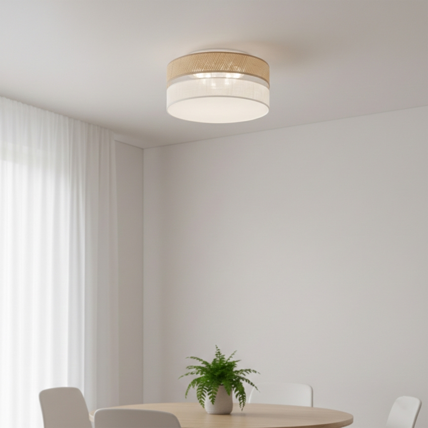 LED plafondlamp SIRJA BOHO LED/20W/230V 4000K Ø 35 cm beige/wit