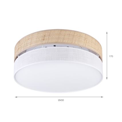 LED plafondlamp SIRJA BOHO LED/36W/230V 4000K Ø 45 cm beige/wit