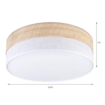 LED plafondlamp SIRJA BOHO LED/36W/230V 4000K Ø 45 cm beige/wit