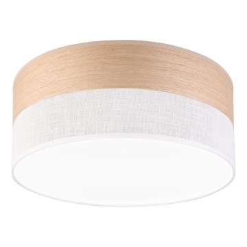 LED Plafondlamp SIRJA WOOD LED/20W/230V diameter 35 cm wit/eiken