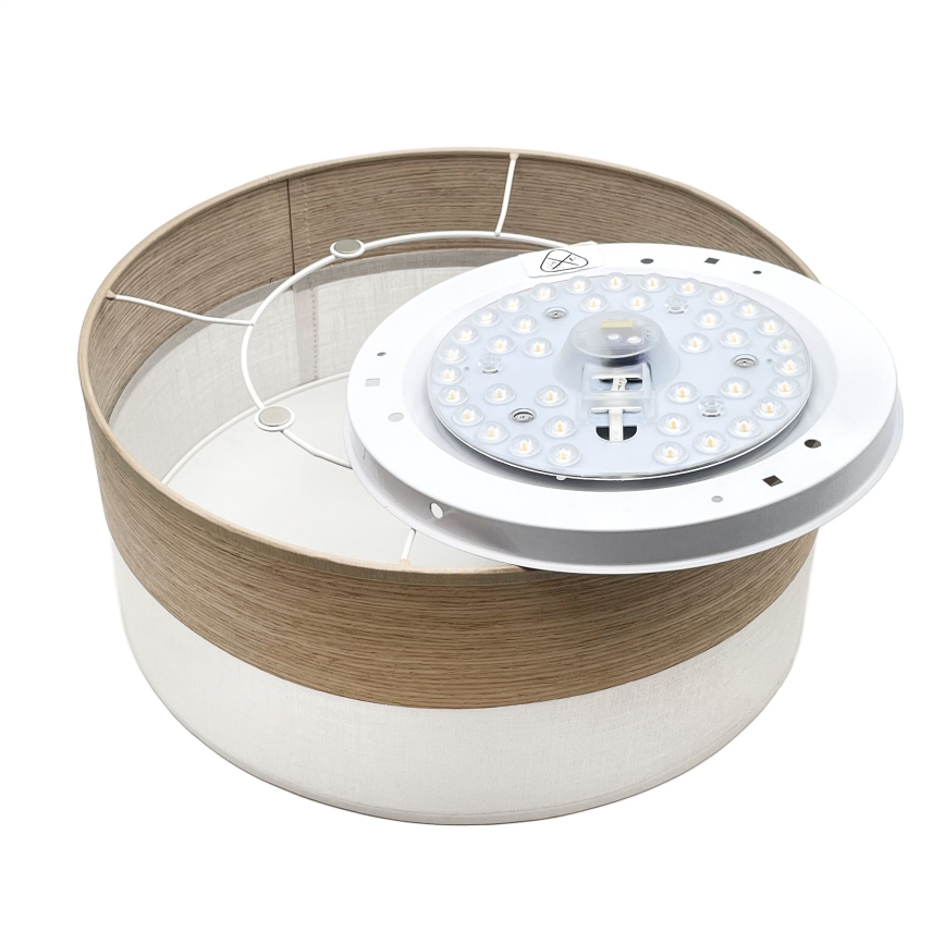 LED Plafondlamp SIRJA WOOD LED/20W/230V diameter 35 cm wit/eiken