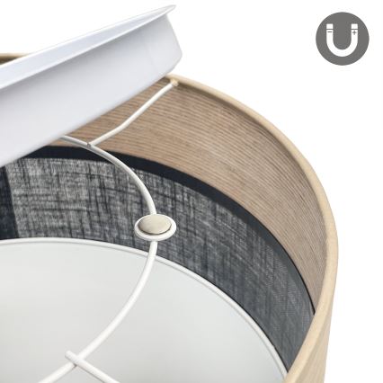 LED Plafondlamp SIRJA WOOD LED/20W/230V diameter 35 cm zwart/eiken