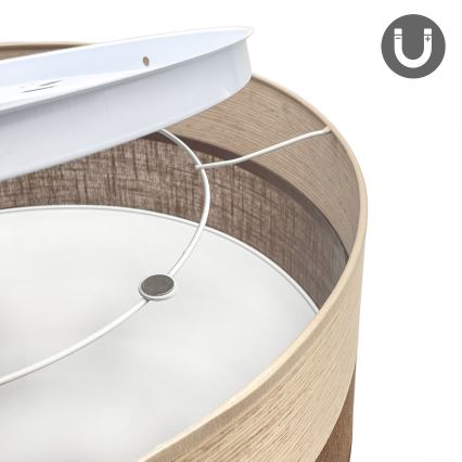 LED Plafondlamp SIRJA WOOD LED/36W/230V diameter 45 cm bruin/eiken