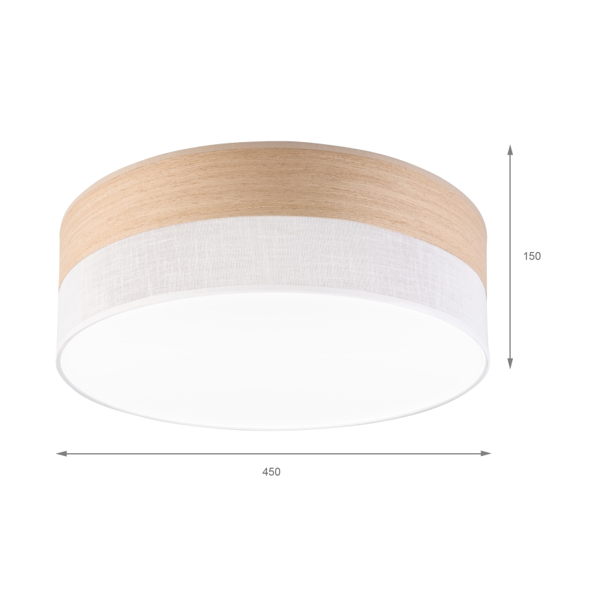 LED Plafondlamp SIRJA WOOD LED/36W/230V diameter 45 cm wit/eiken
