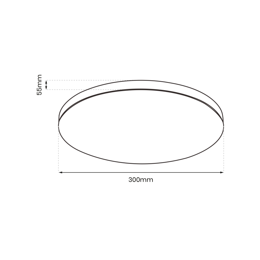 LED Plafondlamp SLIMI LED/18W/230V IP40 zwart