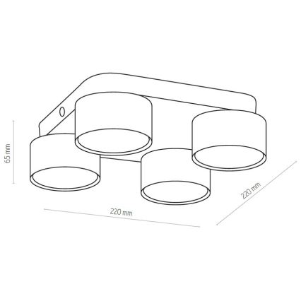 LED plafondlamp SPACE 4xGX53/15W/230V wit