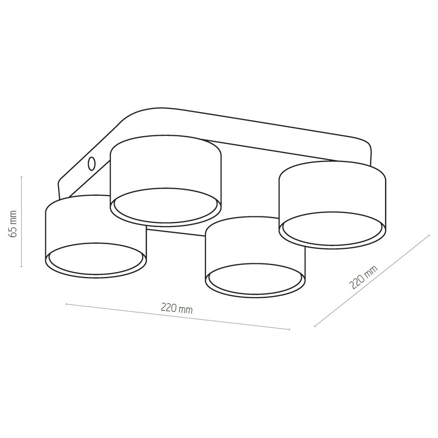 LED plafondlamp SPACE 4xGX53/15W/230V wit