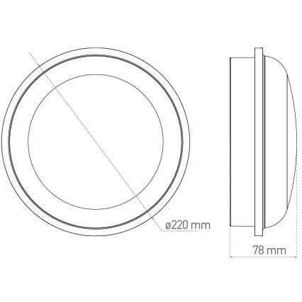 LED Plafondlamp voor buiten DARA LED/20W/230V IP65 zwart